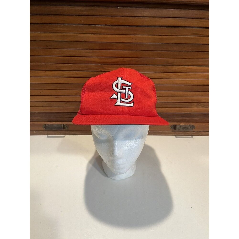 Vintage NWT 80s-90s Trucker Saint Louis Cardinals Snapback Hat Cap M/L Red Mesh